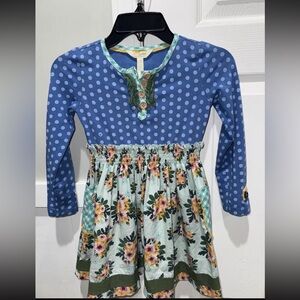 Matilda Jane’s Long Sleeve Little Girls Dress With Poka Dots And Flowers’s